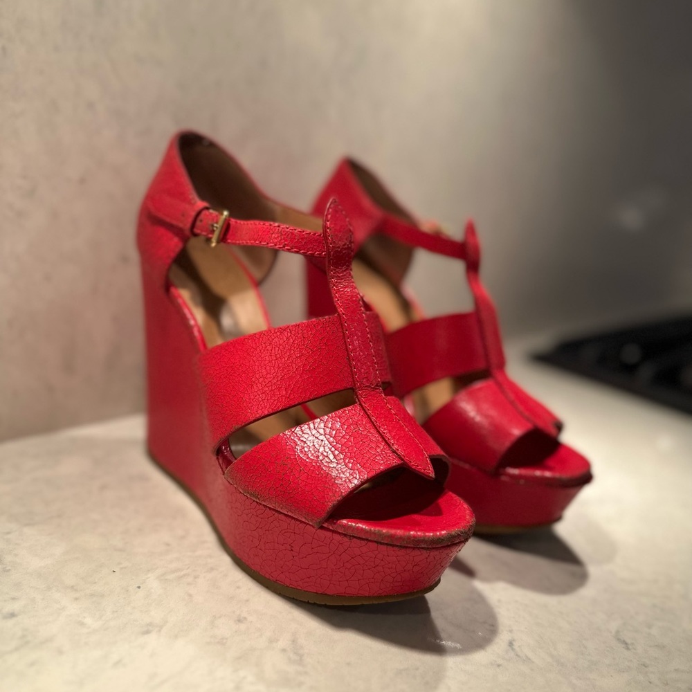 Marc By Marc Jacobs Red Leather wedges sz38